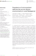 Cover page: Prevalence of micronutrient deficiencies across diverse environments in rural Madagascar.