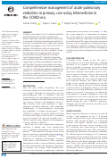 Cover page: Comprehensive management of acute pulmonary embolism in primary care using telemedicine in the COVID-era