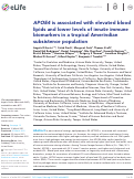 Cover page: APOE4 is associated with elevated blood lipids and lower levels of innate immune biomarkers in a tropical Amerindian subsistence population