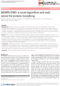 Cover page: MORPH-PRO: a novel algorithm and web server for protein morphing