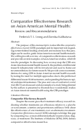 Cover page: Comparative Effectiveness Research on Asian American Mental Health: Review and Recommendations