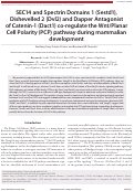 Cover page: SEC14 and Spectrin Domains 1 (Sestd1), Dishevelled 2 (Dvl2) and Dapper Antagonist of Catenin-1 (Dact1) co-regulate the Wnt/Planar Cell Polarity (PCP) pathway during mammalian development