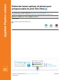 Cover page: Molecular beam epitaxy of phase-pure antiperovskite Sr
              <sub>3</sub>
              SnO thin films