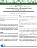 Cover page: A Framework for Implementing the National Diabetes Prevention Program in Los Angeles County