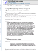 Cover page: A geographical perspective on access to sexual and reproductive health care for women in rural Africa.