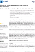 Cover page: Guidelines for the Measurement of Rein Tension in Equestrian Sport