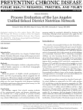 Cover page: Process evaluation of the Los Angeles Unified School District Nutrition Network.