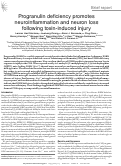 Cover page: Progranulin deficiency promotes neuroinflammation and neuron loss following toxin-induced injury