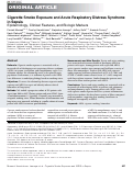 Cover page: Cigarette Smoke Exposure and Acute Respiratory Distress Syndrome in Sepsis: Epidemiology, Clinical Features, and Biologic Markers.