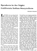 Cover page: Speakers in the Night: California Indian Storytellers
