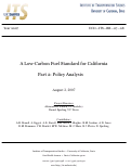 Cover page: A Low-Carbon Fuel Standard for California, Part 2: Policy Analysis