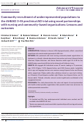 Cover page: Community recruitment of underrepresented populations to the AHEAD 3‐45 preclinical AD trial using novel partnerships with nursing and community‐based organizations: Lessons and outcomes