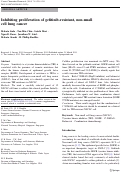 Cover page: Inhibiting proliferation of gefitinib-resistant, non-small cell lung cancer