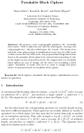 Cover page: Tweakable block ciphers