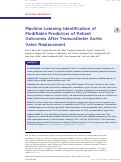 Cover page: Machine Learning Identification of Modifiable Predictors of Patient Outcomes After Transcatheter Aortic Valve Replacement.