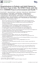 Cover page: Hospitalizations in Pediatric and Adult Patients for All Cancer Type in Italy: The EPIKIT Study under the E.U. COHEIRS Project on Environment and Health.