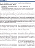 Cover page: Is the Declining Use of Long-Term Peritoneal Dialysis Justified by Outcome Data?