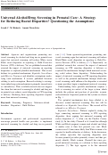 Cover page: Universal Alcohol/Drug Screening in Prenatal Care: A Strategy for Reducing Racial Disparities? Questioning the Assumptions