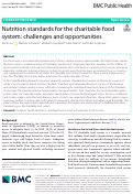 Cover page: Nutrition standards for the charitable food system: challenges and opportunities