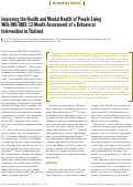 Cover page: Improving the health and mental health of people living with HIV/AIDS: 12-month assessment of a behavioral intervention in Thailand.