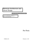 Cover page: Harmonic Architectures and Linear Designs