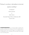 Cover page: Testing for Non-linear Relationship in Structural Equation Modeling