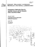 Cover page: Propagation of Molecular Chaos by Quantum Systems and the Dynamics of the Curie-Weiss Model