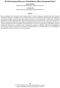 Cover page: Do Environmental Resource Distributions Affect Attentional Styles?