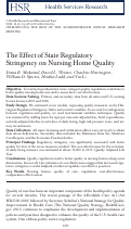 Cover page: The Effect of State Regulatory Stringency on Nursing Home Quality