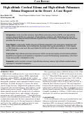 Cover page: High-altitude Cerebral Edema and High-altitude Pulmonary Edema Diagnosed in the Desert: A Case Report