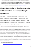 Cover page: Charge density wave order in 1D mirror twin boundaries of single-layer MoSe2