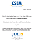 Cover page: Has Restructuring Improved Operating Efficiency at U.S. Electricity Generating Plants?