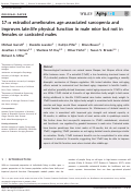 Cover page: 17‐α estradiol ameliorates age‐associated sarcopenia and improves late‐life physical function in male mice but not in females or castrated males