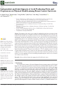 Cover page: Independent and Joint Impacts of Acid-Producing Diets and Depression on Physical Health among Breast Cancer Survivors