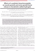 Cover page: Effects of a synthetic bioactive peptide on neurite growth and nerve growth factor release in chondroitin sulfate hydrogels