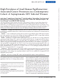 Cover page: High Prevalence of Anal Human Papillomavirus–Associated Cancer Precursors in a Contemporary Cohort of Asymptomatic HIV-Infected Women