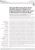 Cover page: Genome-Wide Association Study Identifies Genomic Regions for Important Morpho-Agronomic Traits in Mesoamerican Common Bean