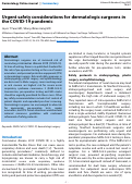 Cover page: Urgent safety considerations for dermatologic surgeons in the COVID-19 pandemic