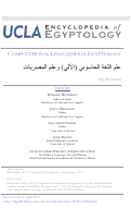 Cover page: Computational Linguistics in Egyptology
