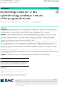 Cover page: Dermatology education in U.S. ophthalmology residency: a survey of the program directors.