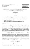 Cover page: The incipient giant component in bond percolation on general finite weighted graphs