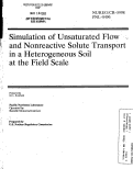 Cover page: Simulation of Unsaturated Flow and Nonreactive Solute Transport in a Heterogeneous Soil at the Field Scale