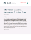 Cover page of Information Control in Autocracies: A Review Essay