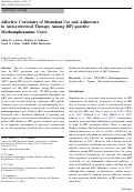 Cover page: Affective Correlates of Stimulant Use and Adherence to Anti-retroviral Therapy Among HIV-positive Methamphetamine Users