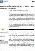 Cover page: Genetic Diversity of Yuca (Manihot esculenta esculenta; Cassava, Manioc), an Indigenous Crop in the Peruvian Amazon