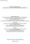 Cover page: Public Transit Training: A Mechanism to Increase Ridership Among Older Adults