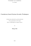 Cover page: Consistency-based System Security Techniques