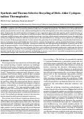 Cover page of Synthesis and Thermo-Selective Recycling of Diels–Alder Cyclopentadiene Thermoplastics