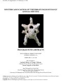 Cover page: Western Association of Vertebrate Paleontology Annual Meeting: Program with Abstracts