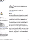 Cover page: Long-term genetic selection reduced prevalence of hip and elbow dysplasia in 60 dog breeds